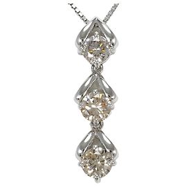 Autre Marque Collana in platino con diamante marrone