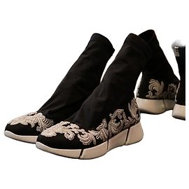 Elena Lachi Sneakers in tela Elena Iachi Nero Argentato 36 IT