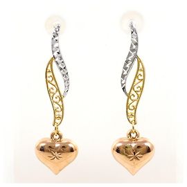 Autre Marque Elegantes pendientes de gota en oro de 14K