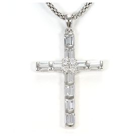 Autre Marque Colar de ouro branco 18K com diamante