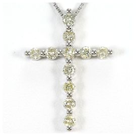 Autre Marque Colar de ouro branco 18K com diamante amarelo
