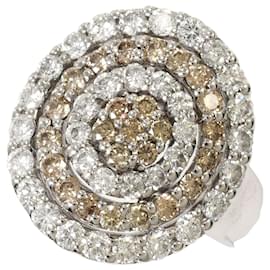 Autre Marque 18K Weißgold-Ring mit braunem Diamanten