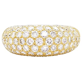 Autre Marque Anello a fascia bombata, oro giallo e diamanti.
