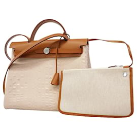 Borsa 2-way Hermes Herbag Zip PM Toile GM Gold G Stamp - Hermès