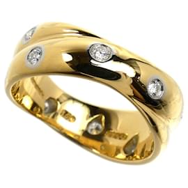 Anel Tiffany & Co. em ouro amarelo 18K e platina Dots Twist