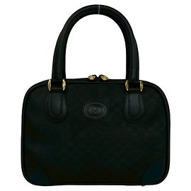 GUCCI Borsa a mano in tela Micro GG Logo e pelle Old Gucci