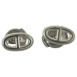 Boucles d'oreilles puces en argent Hermes Chaine d'Ancre - Hermès