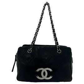 Borsa a tracolla tote Chanel Coco Mark in pelle di vitello