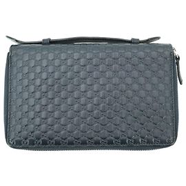 Gucci Cartera organizadora de viaje con cremallera azul Micro ssima Zip Around