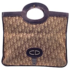Dior Borsa Tote Clutch Pieghevole Christian Vintage Brown Logo Canvas