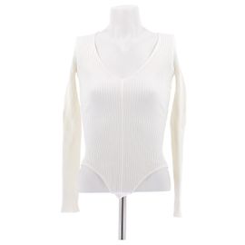 Body bianco in viscosa Alaïa