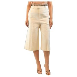 Bottega Veneta Ivory linen culottes - size UK 12