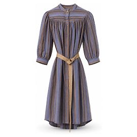 Sessun Gestreiftes Midi-Kleid SERIFOS mit Gürtel