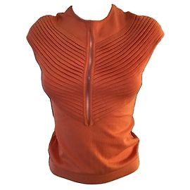 Gianni Versace Orange Plissee-Stricktop