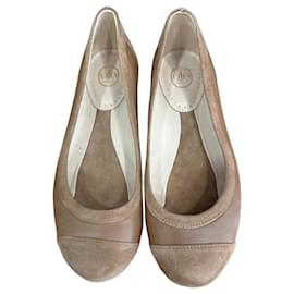 Autre Marque UJA Paris flache Ballerinas aus braunem Leder und Wildleder