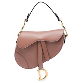 Borsa Saddle mini in pelle di vitello liscia marrone Dior