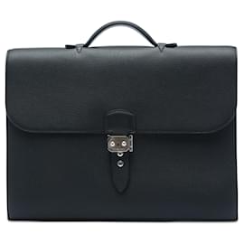 Hermès Sac A Depeches 38 aus Togo Schwarz