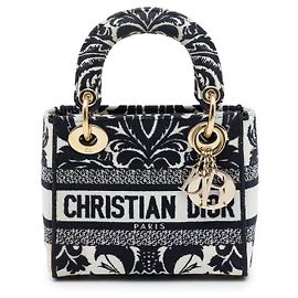 Dior Lady D Lite Petites Fleurs in tela ricamata bianco mini