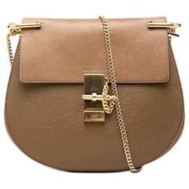 Piccola borsa a tracolla Drew in pelle marrone Chloé