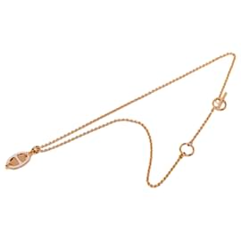 Collier pendentif Mini Maillon plaqué or rose et rose Hermès