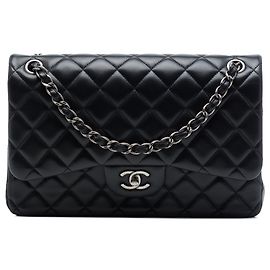 Chanel Black Jumbo Classic Lambskin Double Flap