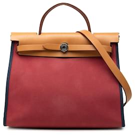 Hermès Red Toile Herbag Zip 31