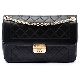 Chanel Black Large Lambskin Chic With Me Flap