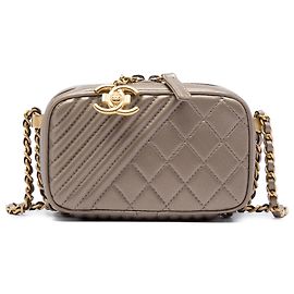 Borsa a tracolla Chanel Gold Mini Quilted Lambskin Coco Boy