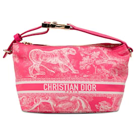 Pochette DiorTravel Nomad in tessuto tecnico Toile de Jouy invertito rosa, piccola