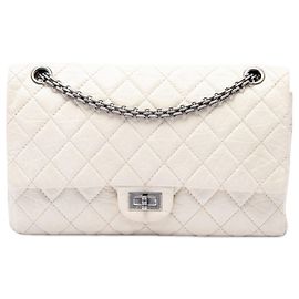 Chanel White Quilted Aged Calfskin Reissue 2.55 Double Flap 226