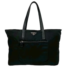 Tote con zip in Tessuto nero Prada