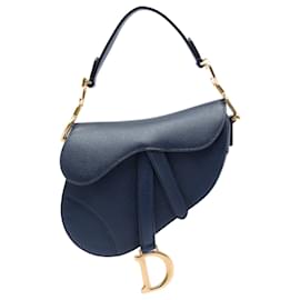 Sac Saddle en cuir grainé de veau bleu Dior