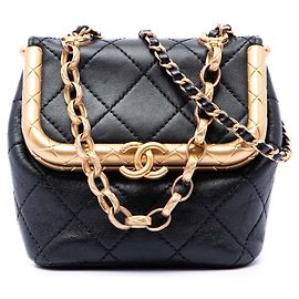 Chanel My Crush Micro gesteppte Lammhaut Tasche Schwarz