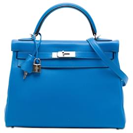 Hermès Blue Clemence Kelly II Retourne 32