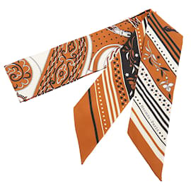 Pañuelo Twilly de seda Hermès Brown Festival des Amazones Bandana