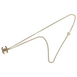 Collana con pendente Chanel Gold CC placcato oro e strass