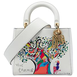 Dior Bianco Niki de Saint Phalle Medium Pelle di Vitello Vive L amour Lady Dior