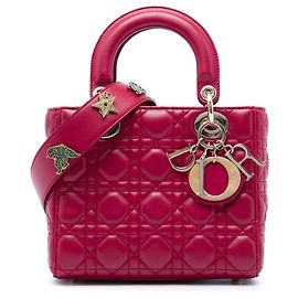 Dior Red Small Lambskin Cannage My ABCDior Lady Dior