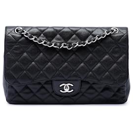 Chanel Black Jumbo Classic Caviar Double Flap