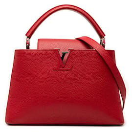 Louis Vuitton Red Taurillon Capucines Old MM