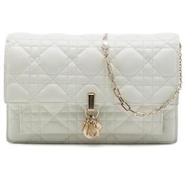 Pochette My Dior Daily Chain in agnello bianco cannage Dior