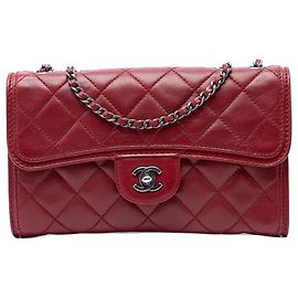 Chanel Red Small Quilted Lambskin Citizen Zip Flap