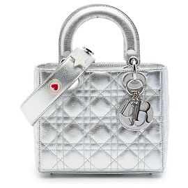 Dior Argento Small Metallic Grained Calfskin Cannage My ABCDior Lady Dior
