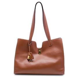 Celine Cabas 16 Tote aus glattem braunem Kalbsleder - Céline