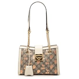 Gucci Beige Small GG Supreme Berry Padlock Tote
