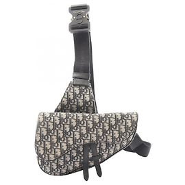 Borsa Saddle Christian Dior Beige/Blu navy