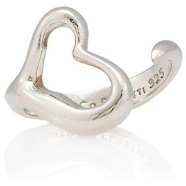 Tiffany & Co. Elsa Peretti Ring aus Sterlingsilber mit offenem Herzen - Größe 7