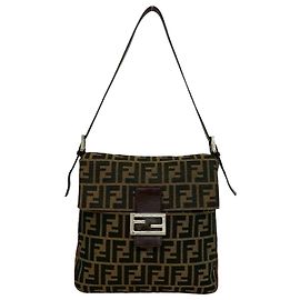 Borsa a tracolla Fendi Zucchino in tela e pelle