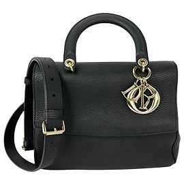 Christian Dior Bullcalf Small Dior Flap Crossbody in Pelle Nera