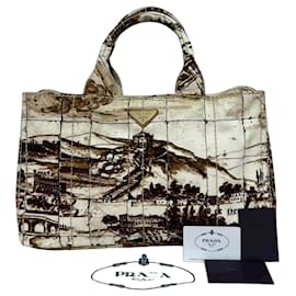 Prada Canapa Canvas Tote Bag